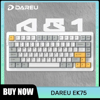 Dareu Ek75 Беспроводная Механическая Клавиатура Bluetooth, 3-Режимные Клавиатуры С Горячей Заменой, Прокладка FR4, Офисная Игровая Клавиатура RGB Для Портативных ПК