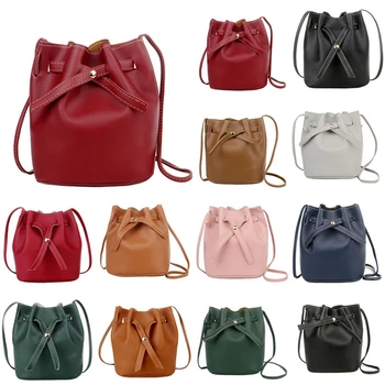 Новая женская сумка 2023, однотонная сумка-ведро, весна и лето, новая женская сумка через плечо