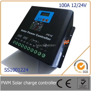 Солнечный контроллер заряда 100A 12 / 24V PWM со светодиодным и ЖК-дисплеем, Напряжение автоматической идентификации, конструкция MCU с отличной производительностью