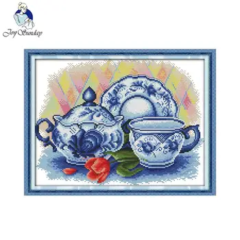 Joy sunday натюрморт в стиле чайника цвета морской волны дешевые наборы для вышивания крестиком в подарок