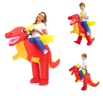 Красный надувной костюм динозавра Птерозавра для взрослых и детей Маскарадный костюм Косплей Костюм Хэллоуин Карнавальная Тематическая вечеринка