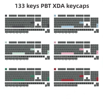133 Клавишных Колпачка Для Клавиш с Профилем PBT XDA С Нанесенной Красителем Разметкой ISO Double Shot Серый Набор Колпачков Для Клавиш для Механической Клавиатуры Outemu Cherry MX