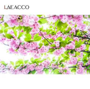 Laeacco Весенние Цветы Ветка Дерева Солнечный Узор Живописная Фотозона Фотографический фон Фон для фотосъемки Фотостудия