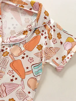 Милые летние наряды для маленьких девочек, очаровательная рубашка на пуговицах с коротким рукавом и цветочными шортами для малышей