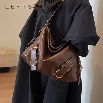 Сумки через плечо с пряжкой на ремне с ЛЕВОСТОРОННИМ дизайном для женщин, кожаные Женские сумки 2023, тренд зимней моды, сумки через плечо и портмоне