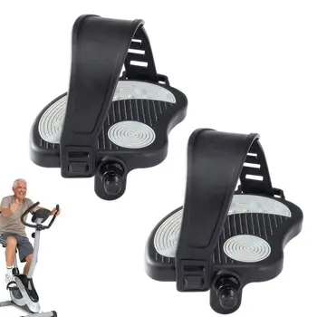 1 пара педалей для велотренажера Регулируемые расширенные ремни Велосипедные педали для занятий спортом Езда на велосипеде для дома или спортзала Запчасти для велосипедов для фитнеса