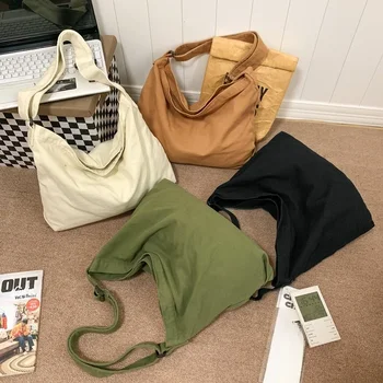 Универсальная Студенческая Холщовая сумка с Наклонной Оседлкой, Модная Мужская и Женская Холщовая сумка Для отдыха, Студенческий классный рюкзак