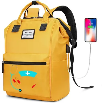 Модный желтый рюкзак для отдыха, водонепроницаемый Большой школьный рюкзак для подростка, USB-рюкзак для колледжа