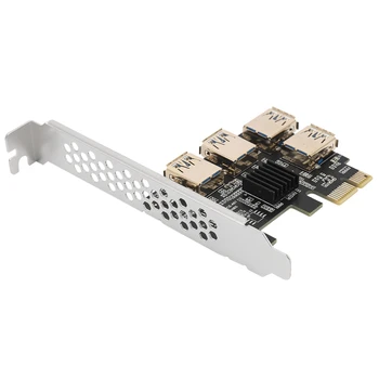 Новая плата Адаптера Pcie Riser с 4 портами PCI-E от 1X до 4 USB 3.0 PCI-E Rabbet GPU Riser Extender Ethereum ETH/Monero XMR/Zcash ZEC 16X