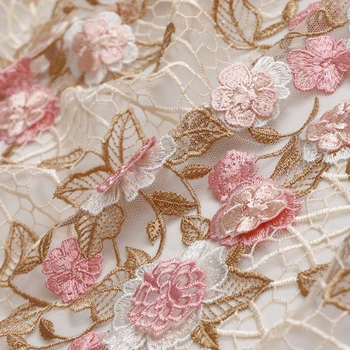 Высококачественная марлевая ткань с цветочным 3D тиснением, окрашенная пряжей для пошива платья чонсам