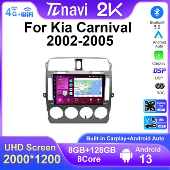 Автомагнитола 2 din для KIA Carnival 2002 2003 2004 2005 2006 Мультимедийный плеер GPS Carplay Android Auto Stereo DVD с рамкой