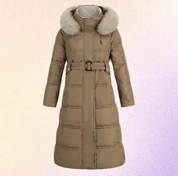 Контрастное пальто с меховым воротником 2022, зимняя новая тонкая куртка с хлопковой подкладкой, длинное пальто для женщин