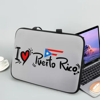 Я люблю портфель с принтом Пуэрто-Рико, повседневный портфель с ручкой, высококачественная мягкая сумка для планшета, стильный чехол для ноутбука для путешествий для взрослых