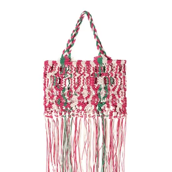 богемная сумка-тоут из рафии с кисточками большой емкости, дизайнерские женские плетеные соломенные сумки, роскошная плетеная женская сумка через плечо, летняя пляжная сумка