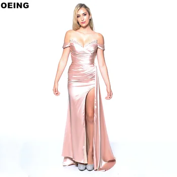 Элегантное Розовое платье-русалка для выпускного вечера, вечерние платья с разрезом по бокам, вечерние платья для особых случаев, Vestidos De Fiesta
