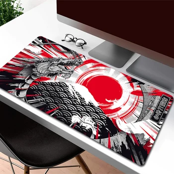Японский игровой коврик для мыши Dragon Игровая клавиатура с фиксирующим краем, коврик для мыши Gamer, большой коврик для мыши, настольный коврик XXL, резиновые накладки для клавиатуры