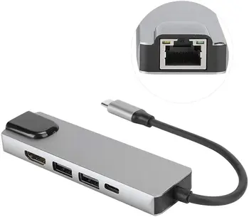USB C концентратор Type C, разветвитель на HDMI-совместимую док-станцию 4K Thunderbolt 3 USB C, адаптер для ноутбука Macbook Air M1 iPad Pro