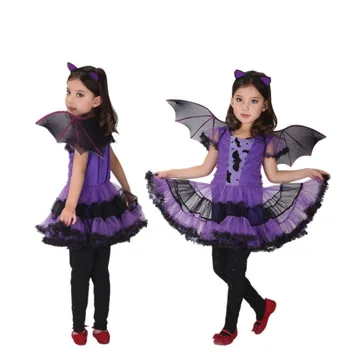 Оптовый фиолетовый костюм летучей мыши, костюм маленькой летучей мыши, косплей, сценическое шоу, Хэллоуин, Новый костюм