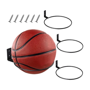 3шт 6-дюймовый держатель для мяча, настенное крепление для баскетбола, футбола, волейбола, для хранения мячей в гараже, прочный держатель для кашпо