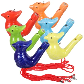 керамический птичий свисток: красочная фарфоровая птичья вода с веревкой, музыкальные игрушки в форме птиц, игрушки для детских вечеринок, игрушки для детей 6 шт.
