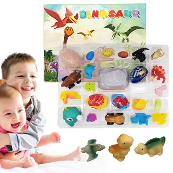 Игрушечный адвент-календарь с динозаврами на 2022 Год, Рождество, Обратный отсчет 24 дней, Сжимающая мягкая игрушка, непоседа, Динозавровая игрушка, сенсорные игрушки для мальчиков и девочек