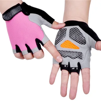 Велосипедные противоскользящие перчатки с защитой от пота, мужские женские перчатки с полупальцами, дышащие противоударные спортивные перчатки, велосипедные перчатки