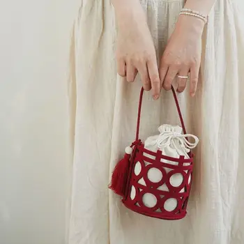 Красная полая подарочная сумка, сумочка для жениха и невесты, подарочный войлочный органайзер, сумка для конфет, сумка для подарков на свадьбу