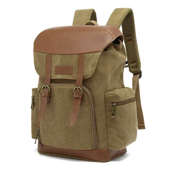Холщовый рюкзак, подходящий для ноутбука, мужской женский винтажный рюкзак, дорожная / школьная сумка, рюкзаки студентов университетов