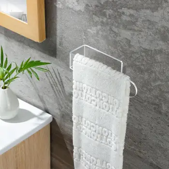 Акриловая вешалка для полотенец для ванной комнаты, держатель для полотенец для рук, самоклеящаяся вешалка для полотенец для ванной комнаты, настенный монтаж, Акриловая вешалка для полотенец