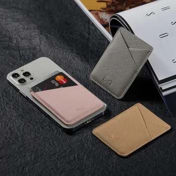 Универсальный кожаный держатель для карт, наклейка на заднюю панель телефона, чехол для мобильного телефона, бумажник, Держатель кредитной ID-карты, карман с клейкой наклейкой