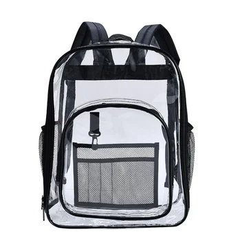Путешествия спорт прозрачный 16 дюймов Прозрачный рюкзак из ПВХ школьные сумки с усиленными ремнями для женщин девочек