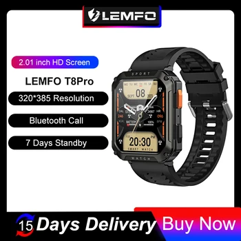 LEMFO Смарт-Часы Мужские Bluetooth Call Smartwatch 2023 Водонепроницаемые Спортивные На открытом воздухе 2,01 Дюймовый 320 * 385 HD Экран 65 Дней В режиме ожидания