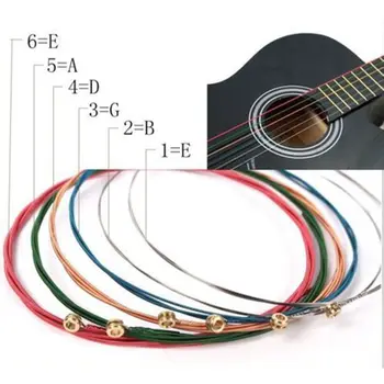 Профессиональный Универсальный радужный свет E-A Детали музыкальных инструментов Стальной Материал Струны акустической гитары