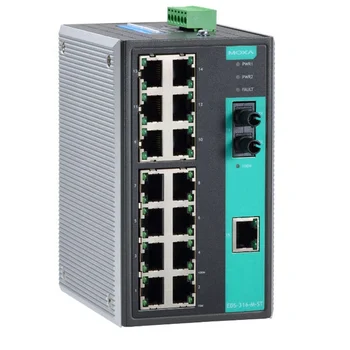 MOXA 16-портовый неуправляемый промышленный коммутатор Ethernet EDS-316
