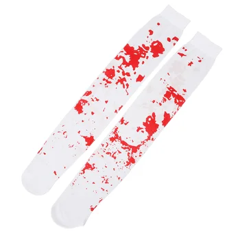 Кровавые чулки с пятнами крови, тематические высокие носки, 1 пара, подходящие для кожи, персонализированные для фестивалей ужасов