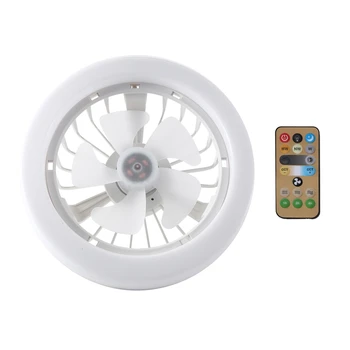 Потолочный вентилятор E27, охлаждающий Электрический вентилятор, Лампа-люстра со светом и управлением для украшения дома в комнате