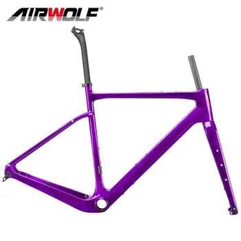Airwolf T1100, карбоновая велосипедная рама 700 * 45c, карбоновая велосипедная рама 142 * 12 мм, Карбоновый дисковый тормоз, комплект велосипедных рам