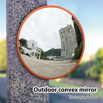 Дорожное зеркало для дорожного движения Широкоугольное защитное изогнутое выпуклое дорожное зеркало с панорамным видом, Противоугонное угловое отражающее зеркало для гаража