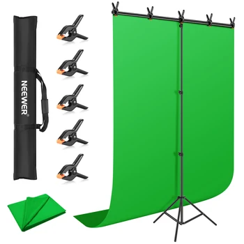 Комплект подставки для зеленого экрана Neewer, хромированный зеленый фон для фотосъемки с подставкой для YouTube /видеоконференций