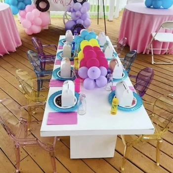 Прямоугольная белая акриловая мебель для детской вечеринки, мини-столик для украшения Дня рождения