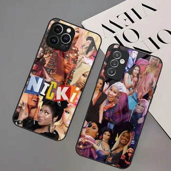 Чехол для телефона Nicki Minaj Rapper Для iPhone 14 Pro 12 11 13 Mini X XR XS Max И для A14 A54 A34 A21 A20 S21 S20 Стеклянная Задняя крышка