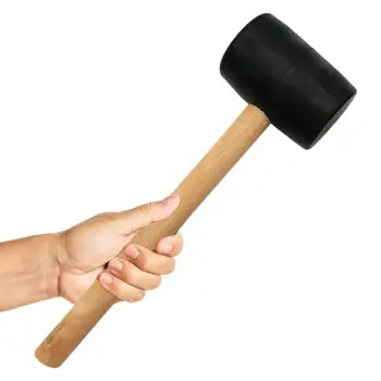 Молоток Резиновый Молоток для пола с деревянной ручкой Молоток с двусторонней прочной резиновой головкой и нескользящей ручкой