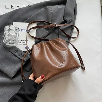 Маленькие сумки через плечо из искусственной кожи слева для женщин 2023 Последняя тенденция Модные Новые дизайнерские однотонные сумки и кошельки
