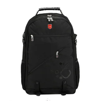 Швейцарский Водонепроницаемый Оксфордский Черный Мужской рюкзак 18 дюймов, сумки для ноутбуков Большой емкости, многоцелевой Дорожный Модный повседневный mochila
