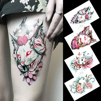 Водонепроницаемая временная татуировка Наклейка magic cat skull color tatto flash tattoo поддельные татуировки для мужчин и женщин