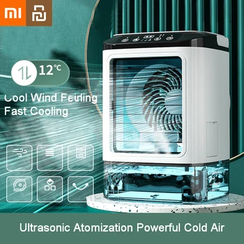 Настольный вентилятор кондиционера Xiaomi Youpin с двойным распылительным охлаждением, электрический вентилятор, воздушный охладитель, USB портативное охлаждение, Большая емкость