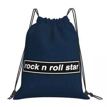 Рюкзак Rock N Roll Star, портативные сумки на шнурке, карманная сумка для хранения на шнурке, сумка для книг для путешествий, мужская и женская сумка