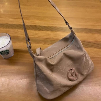 Xiuya Винтажная коричневая женская сумка через плечо большой емкости Повседневная простая сумка из искусственной кожи Классическая Элегантная дизайнерская сумка подмышками