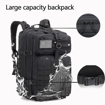 Военный рюкзак для активного отдыха, тактический спортивный кемпинг, пеший туризм, 50Л 1000D Нейлон, Водонепроницаемая походная сумка для рыбалки, охоты, рюкзак