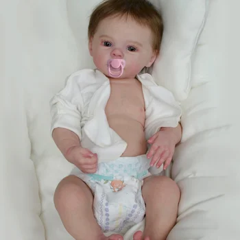 17-дюймовые куклы Reborn Недоношенный ребенок Meadow, полностью силиконовый виниловый мальчик, моющаяся кожа новорожденного с 3D видимыми венами, игрушки 